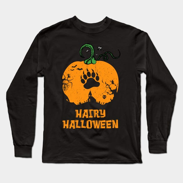 Hairy Halloween Gay Bear Paw Long Sleeve T-Shirt by Sleazoid